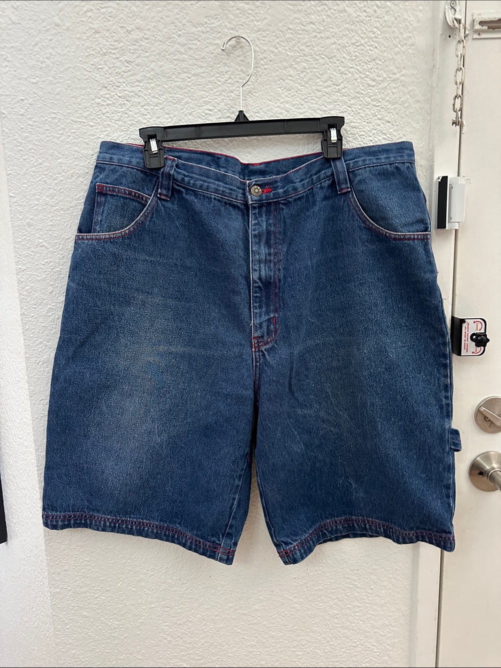 Ralph Lauren Dark Indigo Denim Shorts with Red Stitching
